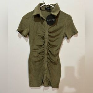White Fox Island Escape Mini Dress khaki XS
